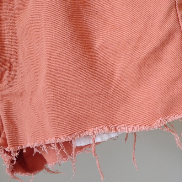 L.L. Bean High Waisted Jean Shorts Size 8 Coral Cutoffs - Picture 9 of 10